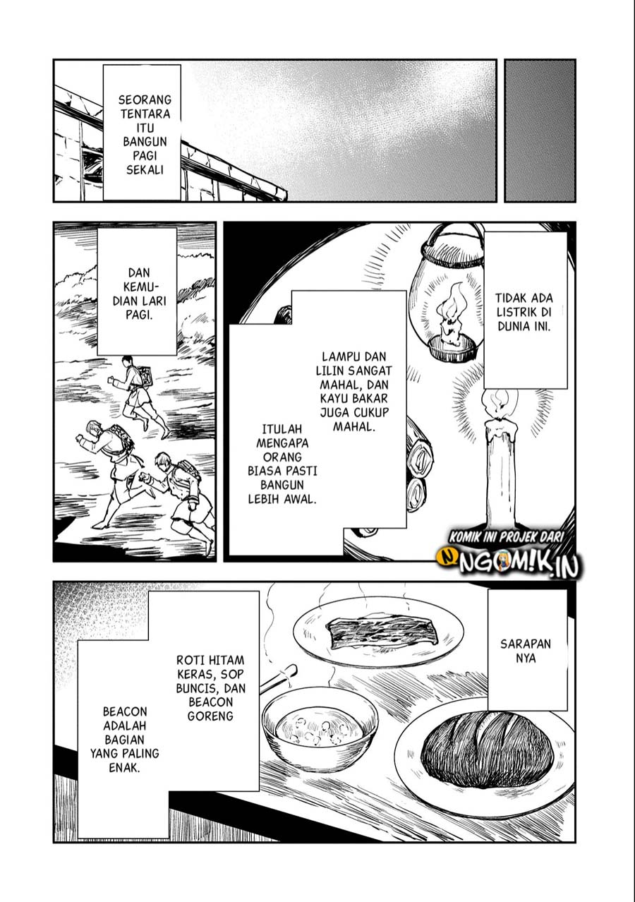 Baca Tensei Shitara Heishi Datta? Akai Shinigami to Yobareta Otoko (When I Reincarnated I Was a Soldier?! ~A Man Called the Red Shinigami~) Chapter 1.2  - GudangKomik